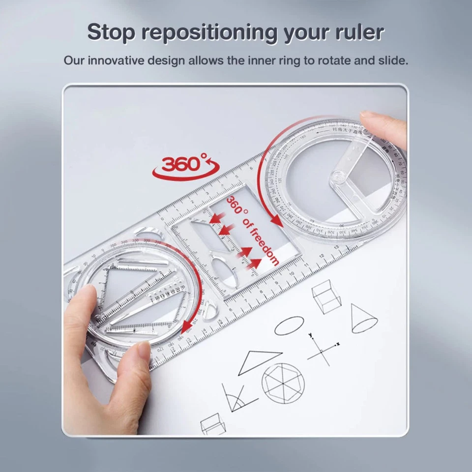 3 pcs Spirograph Ruler Set Geometric Art Mathematical Roulette Drawing Tools New - Image 4 of 4