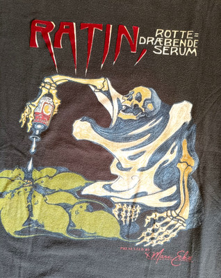 T-Shirt von MARC ECKO mit   RATIN` SERUM SKULL   in Grösse M, grau, geflockt !
