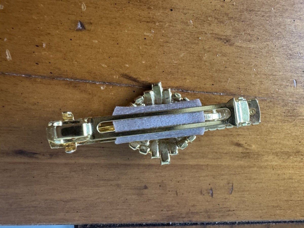 Vintage Christian Dior Hair Clip Barrette Gold Baguette  display picture 2