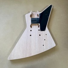 US DIY Explorer Style ElectricGuitar Kit Mahogany Body Neck Rosewood Fingerboard