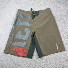 Reebok Spartan Race Men's Activewear Shorts Size Small Brown PlayDry Training