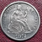 1872 S Seated Liberty Dime 10c XF - AU Details #102204