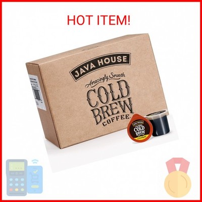JAVA HOUSE Medium Roast Colombian Cold Brew Pods, (60 Count) Peel and Pour Pods