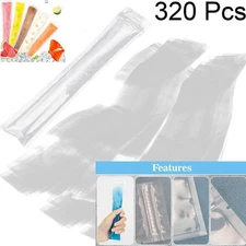 320 Pcs Disposable Plastic Ice Lolly Bags w/ Funnel - Mold Bags for Ice Pop