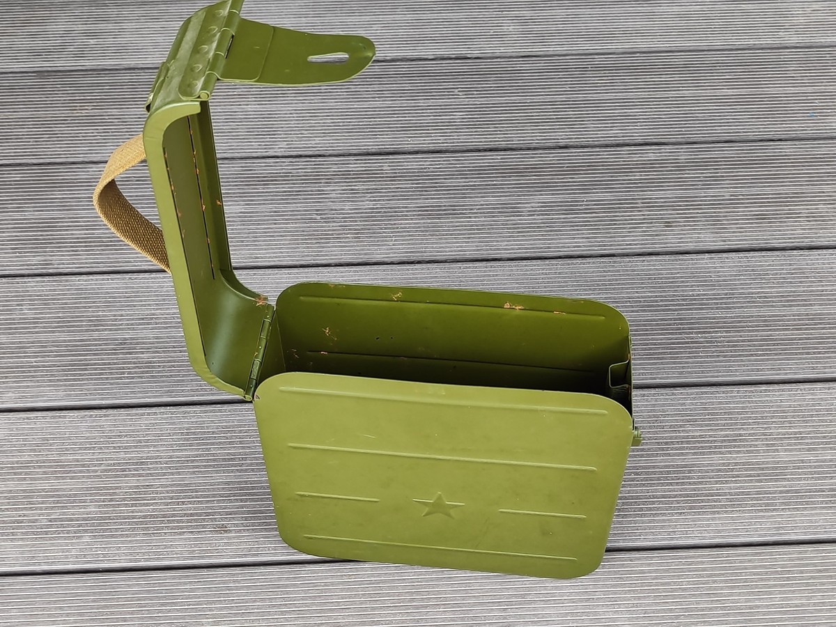 Vintage Soviet Maxim Ammo Box, Original 250-Round Belt, USSR Army