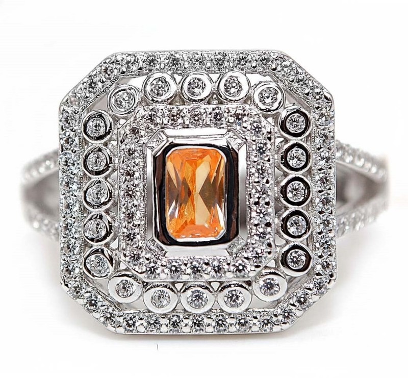 3CT  Padparadscha 925 Sterling Silver Ring Sz 8 MM2-6
