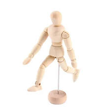 Hilitand 4.5" Wooden Human Mannequin Figure Model with Stand for Table Displa...