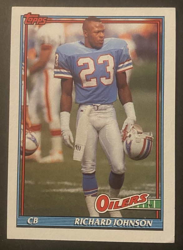 1991 Topps #237 Richard Johnson   Excellent Rookie  Football Card