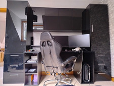 Gaming Desk And Units, Black With Gaming Chair