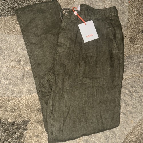 Swims Amalfi Linen Pants Mens XL Slim Green Beach Resort Casual Lightweight $185