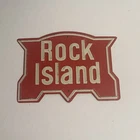 Rock Island Railroad Tin Sign Vintage 1950s Post Cereal Premium Train Metal