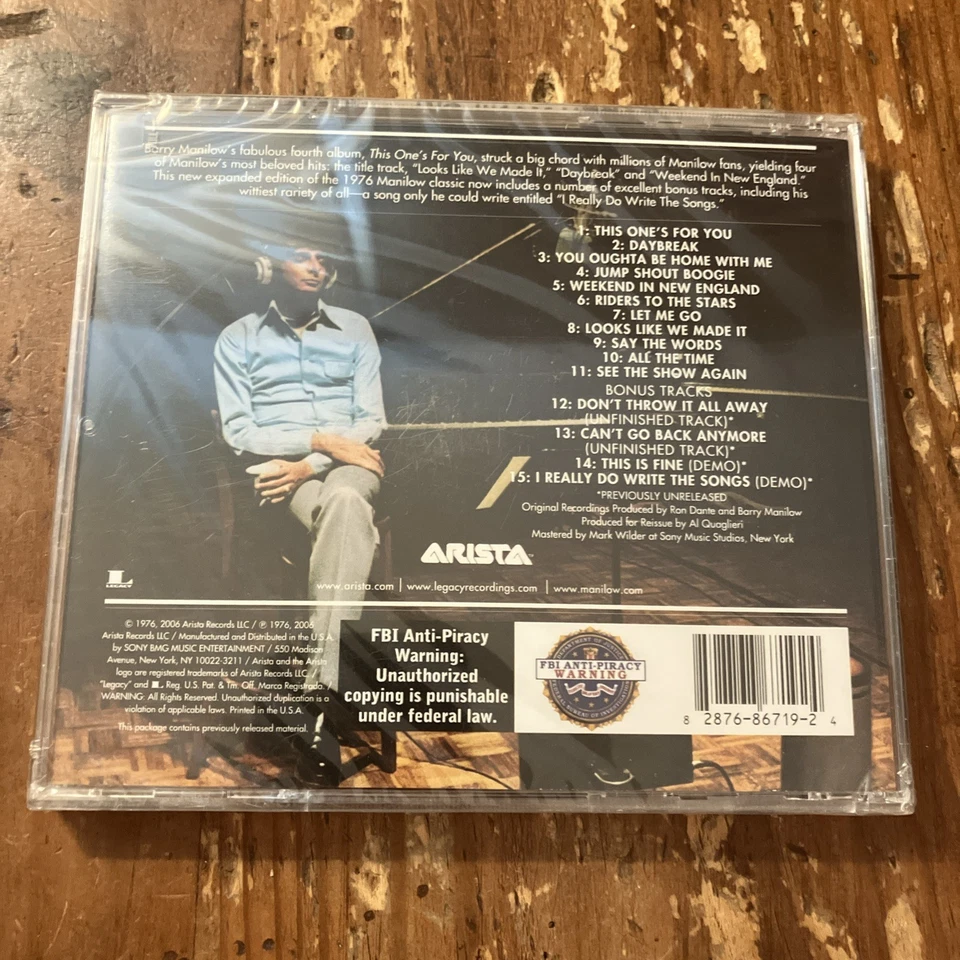 BARRY MANILOW - This One's For You CD Original Recording Remastered 2006 NEW Foto 2 de 3