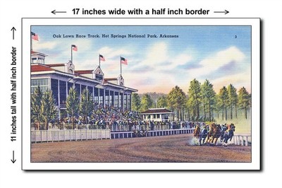 Arkansas 1940s - Oak Lawn Race Track, Hot Springs National Park - 11x17 Poster