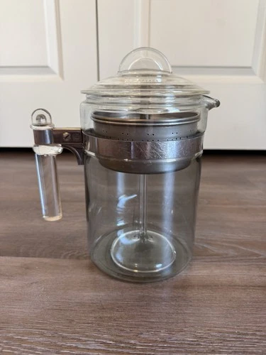Vintage Pyrex Flameware 9-Cup Glass Coffee Pot Percolator Model 7829