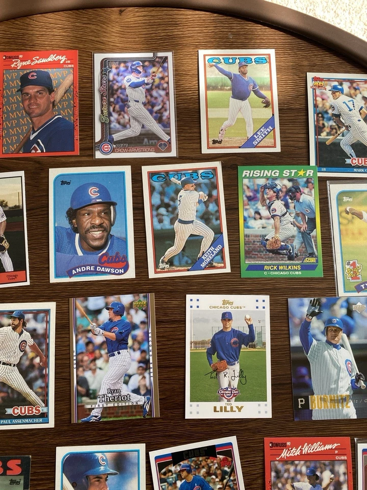 Lote de 50 tarjetas del equipo de los Chicago Cubs MLB tarjetas de béisbol estrellas a granel insertos de novatos Foto 3 de 4
