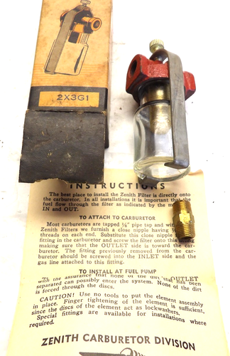 Filtre à gaz à carburant bol en verre Zenith 2X3G1 NOS - Photo 1/2