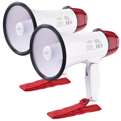infactory Hornlautsprecher: 2er-Set Megaphon, 10 Watt (Hand-Megaphon)