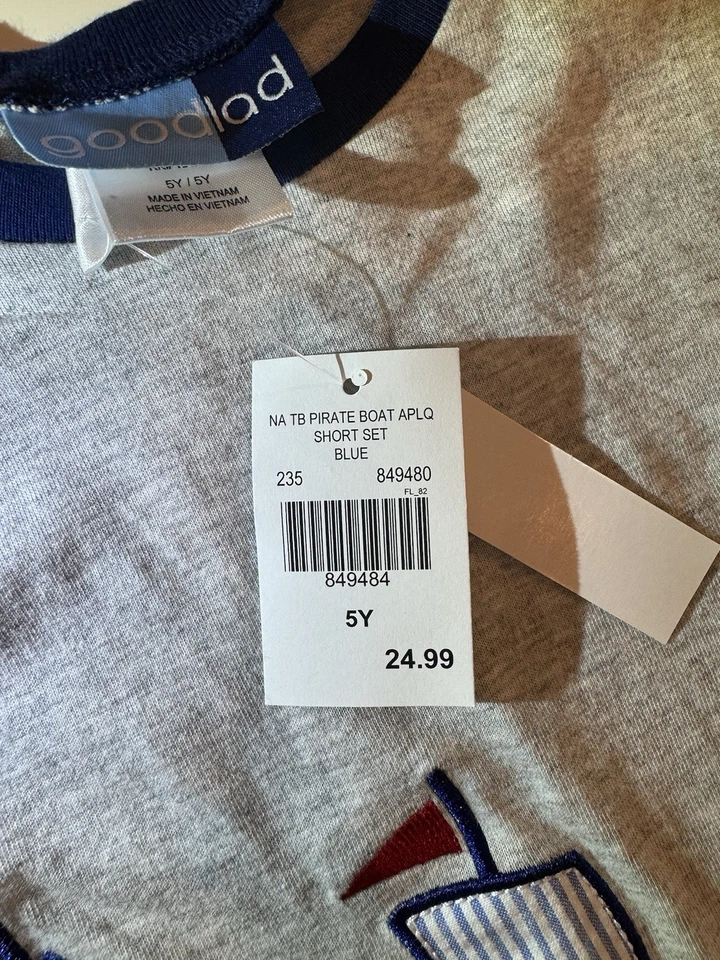 Детский пират лодка рубашка и шорты комплект 5Y - Изображение 3 из 4