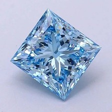 2 Ct Blue color Lab Grown Diamond Loose Princess Cut VVS1 Grade Gemstone