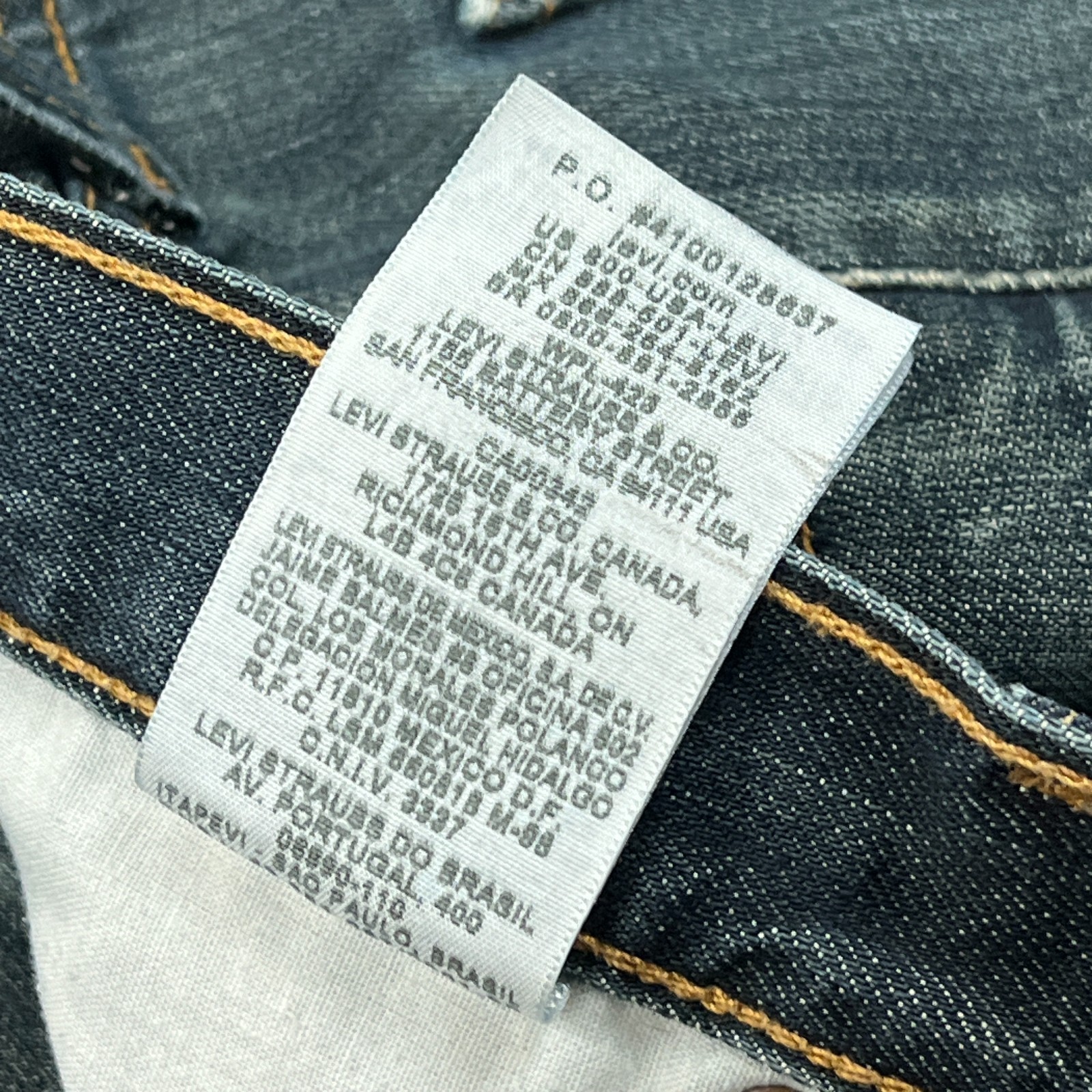 Levis 501 Jeans Men's 32x32 Blue Dark Wash Denim Button Fly Straight Leg Red Tab thumbnail 6