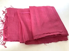 Raw Silk Shawl BRIGHT PINK Scarf Wrap from Thailand 32” x 74” -- NEW