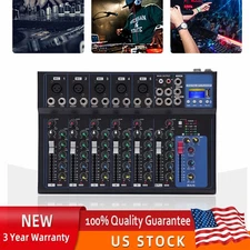 7-Channel Bluetooth Portable Audio Mixer USB DJ Sound Mixing Console Board