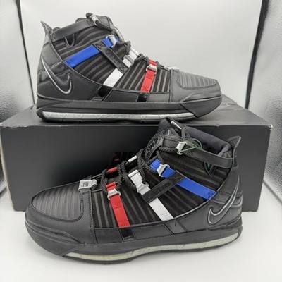 Nike Men's Zoom Lebron 3 QS Shoes Black Red Silver Blue DO9354-001