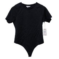 Good American Women  s Sculpting Scuba Bodysuit Crewneck Short Sleeve Size 5