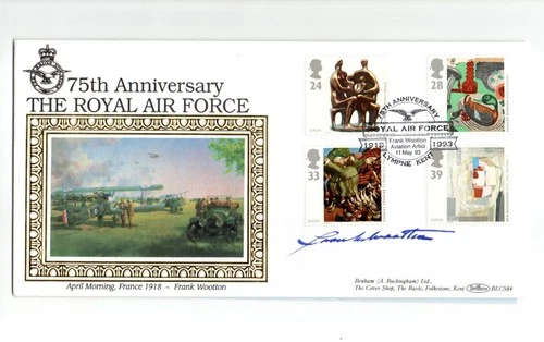 GB 1993 20th CENTURY ART FDC RAF Benham Silk SIGNED By Frank Wootton Autographed