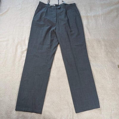 Jil Sander Trousers Womens W32'' Grey Wool Silk Office Smart Casual Italy EU 42