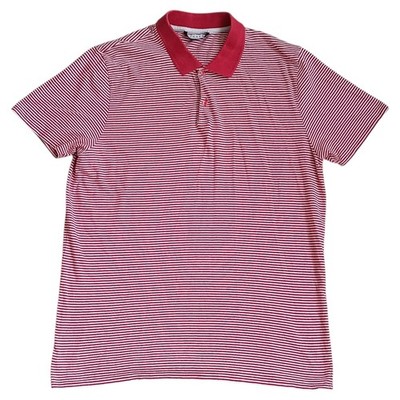 Sandro Paris Herren Poloshirt Medium Rot Gestreift Kurzarm Baumwolle