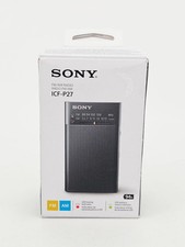 Sony ICF P27 AM FM Portable Hand Radio Battery Pocket Speaker Black OPEN BOX