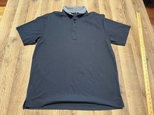 Travis Mathew Polo Men's Size Extra Large Black Gray Short Sleeve Breathable