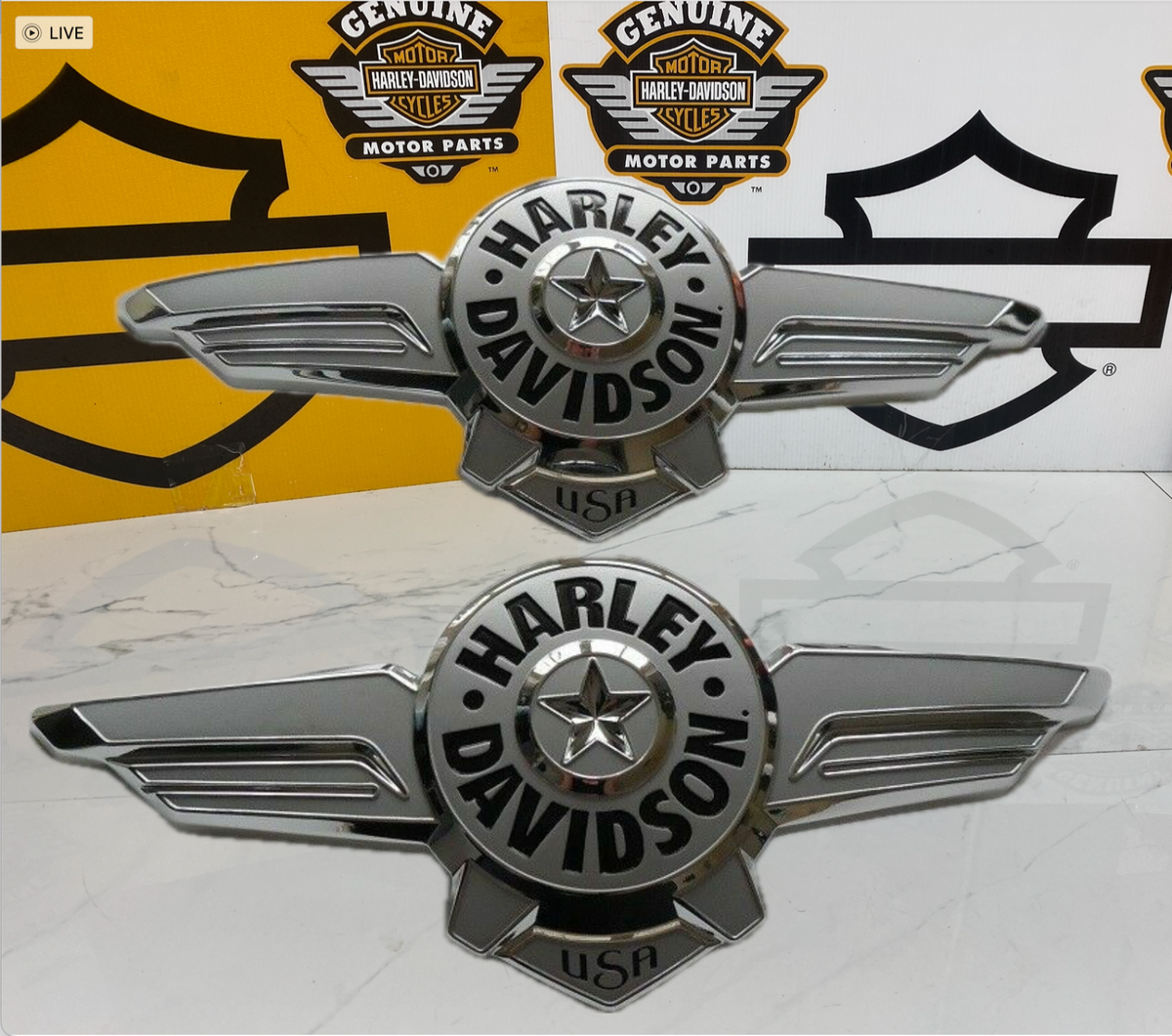 OEM 18-up Genuine Harley M8 Softail Fatboy Tank Emblems Set | eBay
