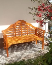 Wooden Garden Bench Solid Wood Park Furniture 2 Seater Patio Deck Hardwood Seat