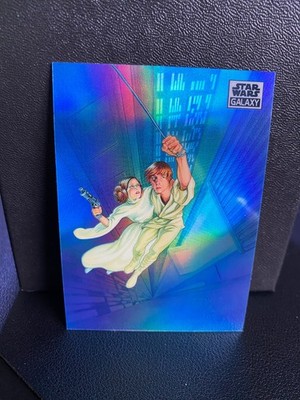 2021 Topps Chrome Star Wars Galaxy #28 Leap of Faith Refractor Luke Leia