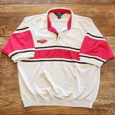 Vintage Lamborghini Polo Shirt XXL Embroidered Colorblock Striped Van Heusen 90s