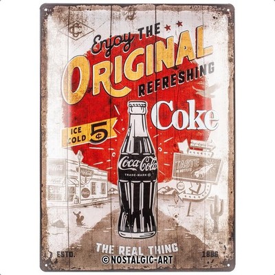 Nostalgic-Art Retro Blechschild, 30 x 40 cm, Coca-Cola   Original Coke Highway 6