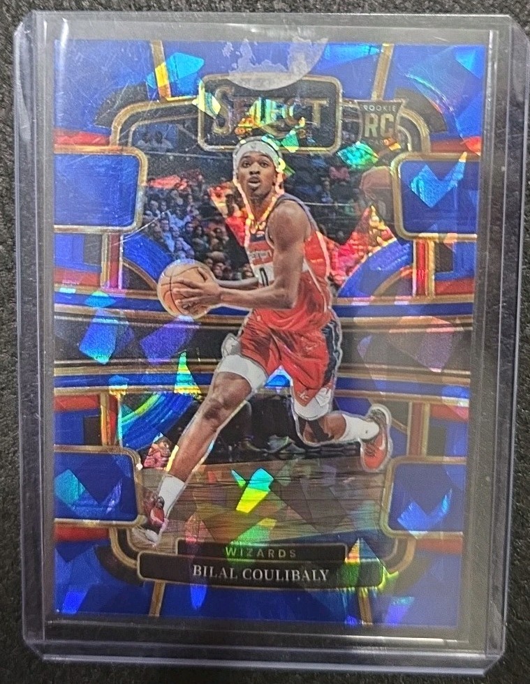 2023-24 Panini Select #97 Bilal Coulibaly Blue Cracked Ice Prizms Rookie RC