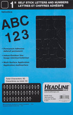 Sign Stick-On Vinyl Letters and Numbers, Black, 1-Inch, Made in USA 31111 