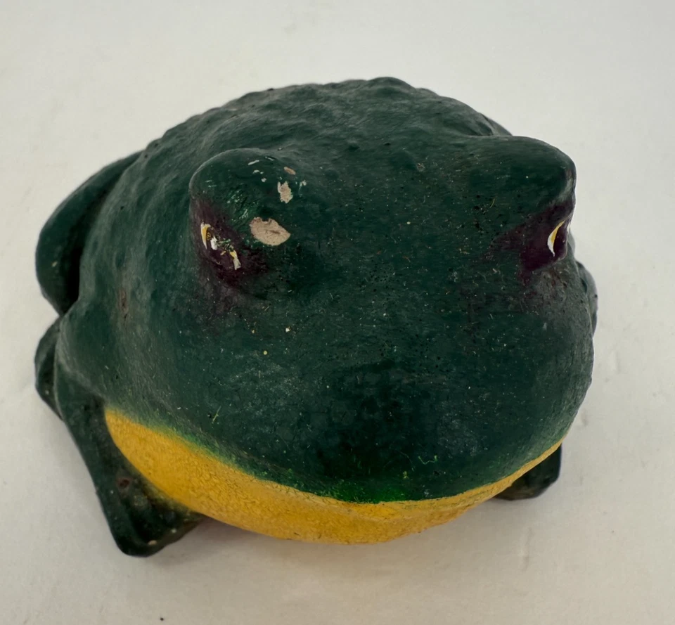 Rana de jardín de hormigón/cemento de colección rana toro verde Foto 4 de 4