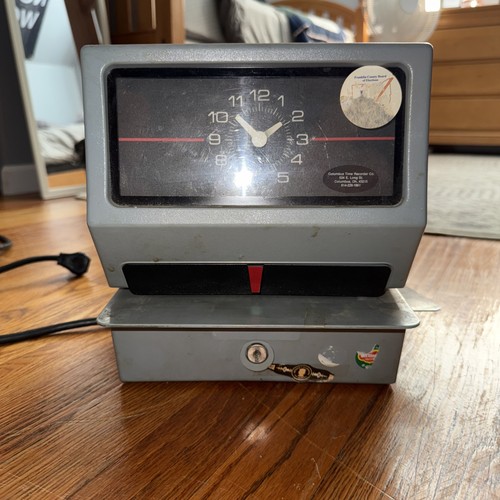 Vintage SIMPLEX Factory Time Clock Mechanical Manual Punch PARTS OR REPAIR ONLY - Picture 2 of 3