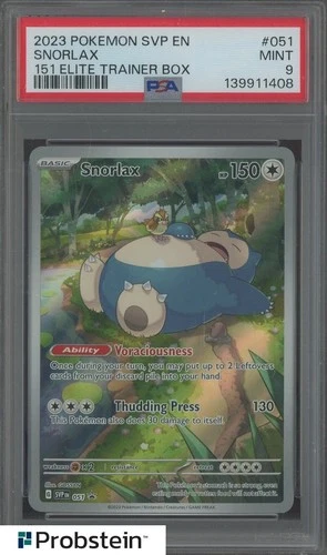 2023 Pokemon SVP En 151 Elite Trainer Box #051 Snorlax PSA 9 MINT