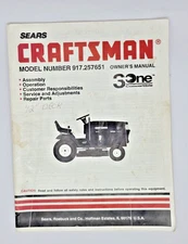 Owner's Manual Sears Craftsman 15.5 HP Lawn Tractor w/42" Mower 917.257651