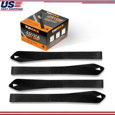 4-pack Black Soft Loop Tie Down Straps 1.5x18 Inches 8800lbs Breaking Strength
