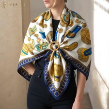 RARE VINTAGE HERMES Silk Scarf "Epaulettes" Carre 90 designed by Cathy Latham