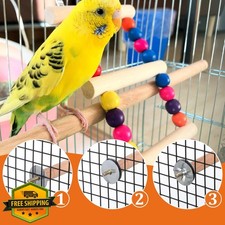 2pcs Wooden Bird Perches for Cage, Parrot Stand Toys
