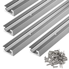 4pcs 48 3/4''x 3/8'' Inch T Track Double-Cut Profile Universal Aluminum T Tracks