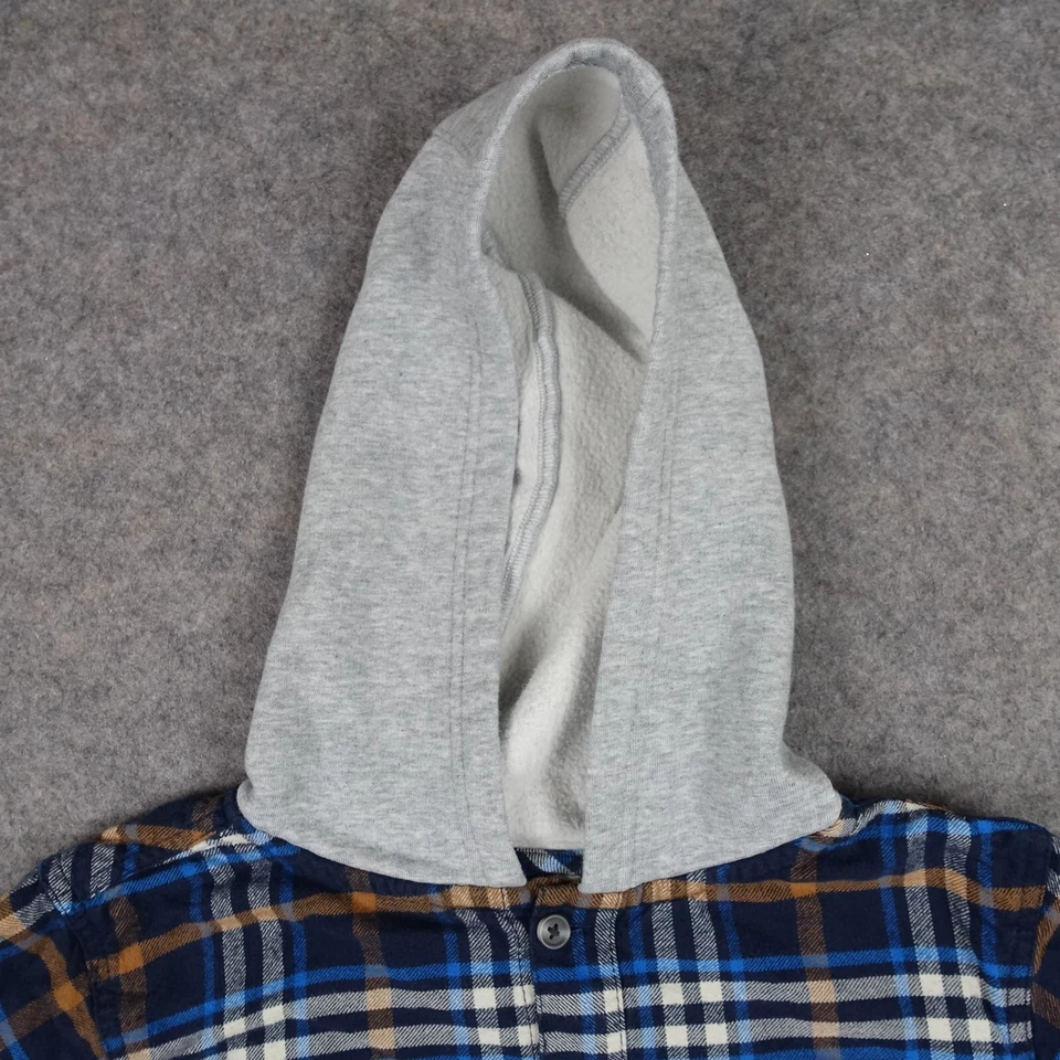 Camisa Carhartt Niños Mediana 10 12 Azul Franela Cazadora Con Capucha Vaquero Ropa de Trabajo VT Foto 3 de 4