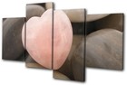 Bathroom Heart Stone MULTI CANVAS WALL ART Picture Print VA